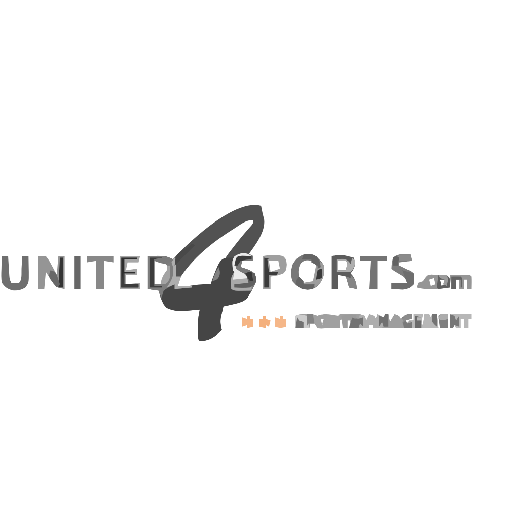 Logo United4Sports — Wortmarke mit Pinselstrich-Vier